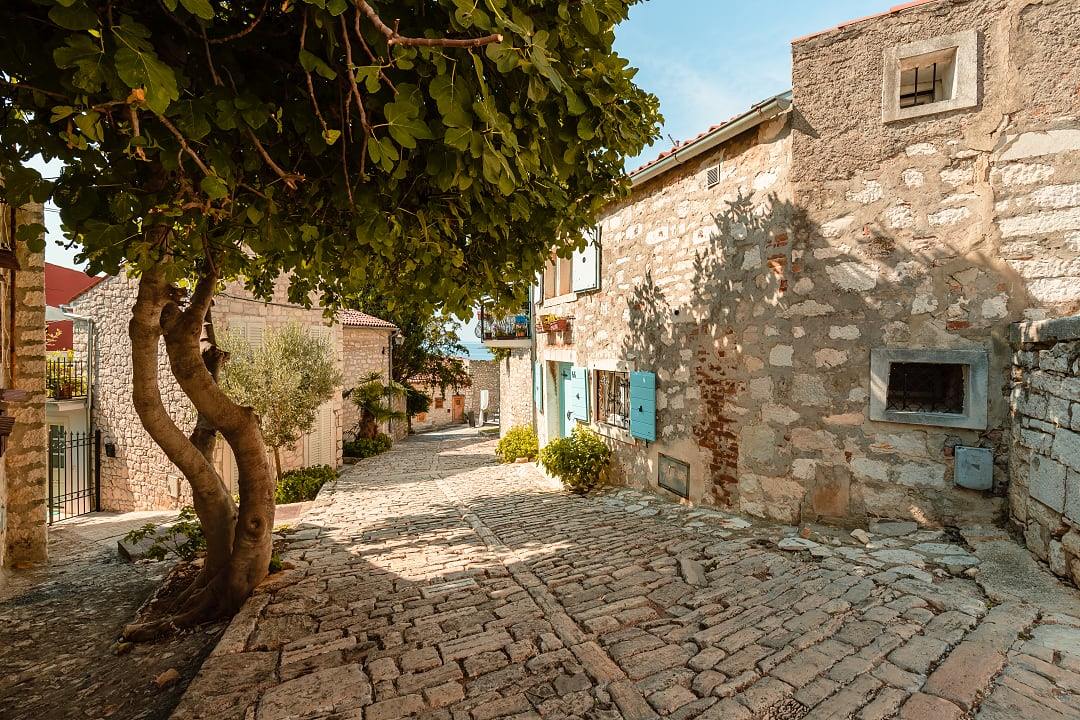Houses in the village of Rovinj, Croatia.