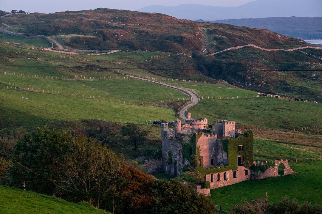 Sky Road and Clifden Castle in Clifden, Co Galway. Photo courtesy of Christian McLeod / Fáilte Ireland