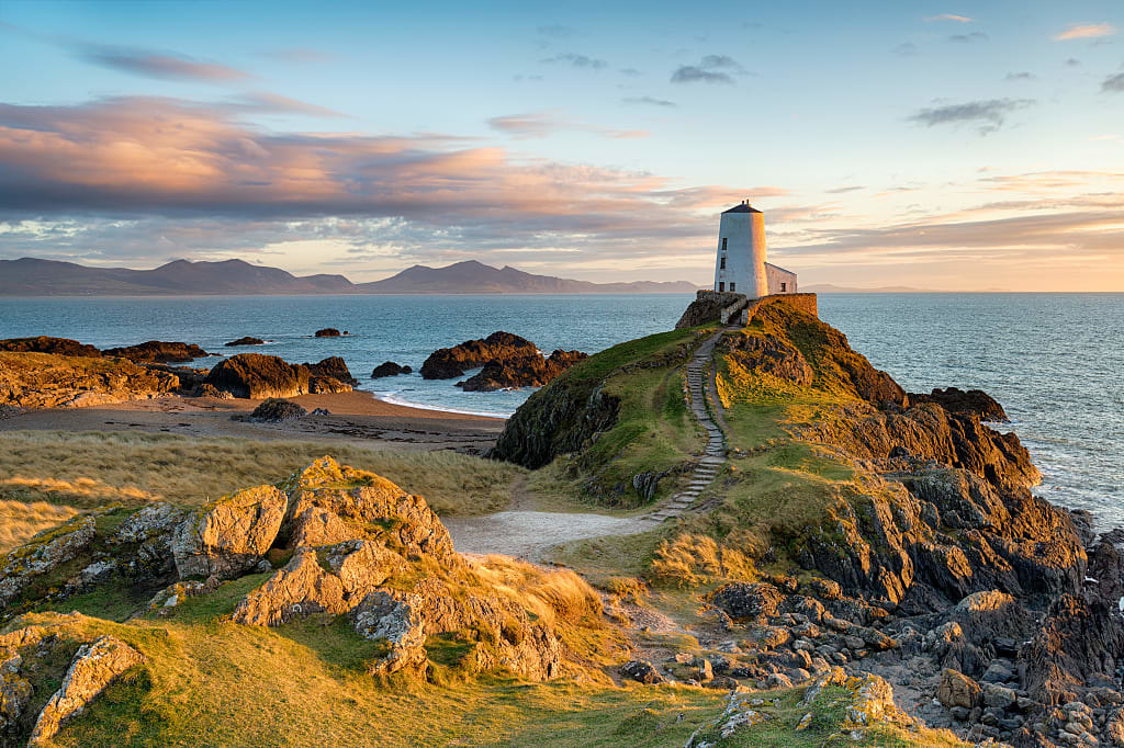 Lighthouse on Ynys Llanddwyn Island, Wales