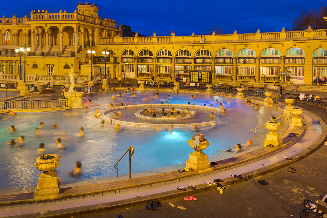 The Szechenyi thermal baths in Budapest, Hungary