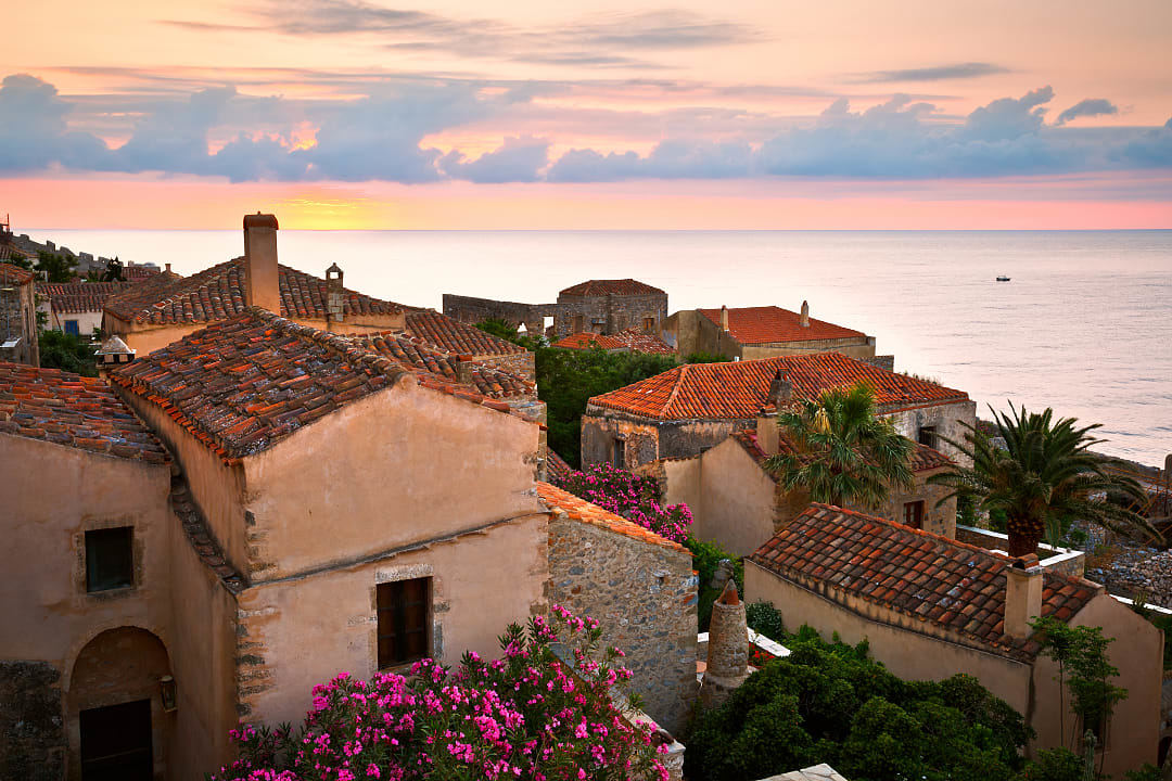 Monemvasia in the Peloponnese, Greece