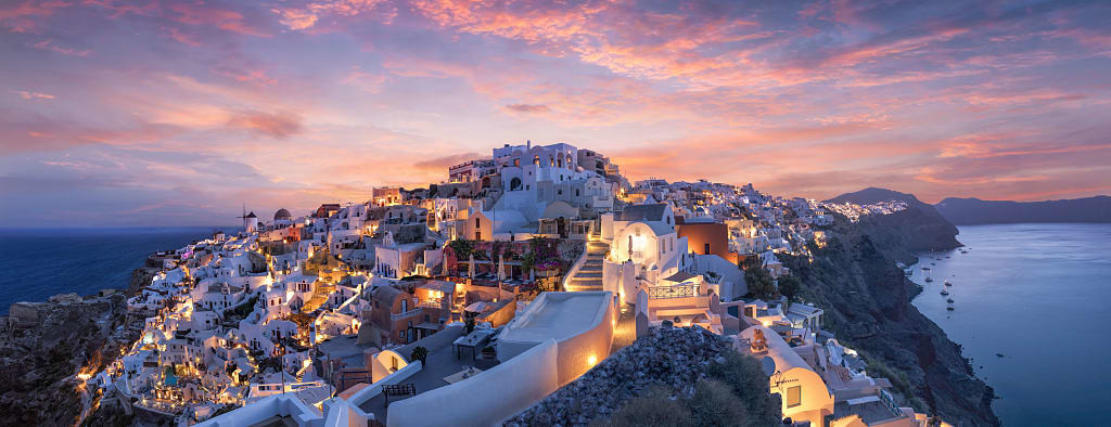 Sunset in Santorini, Greece