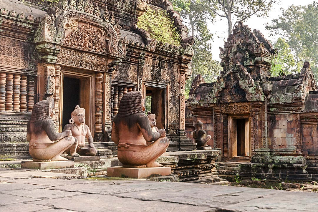 Banteay Srei temple in the area of Angkor, Cambodia