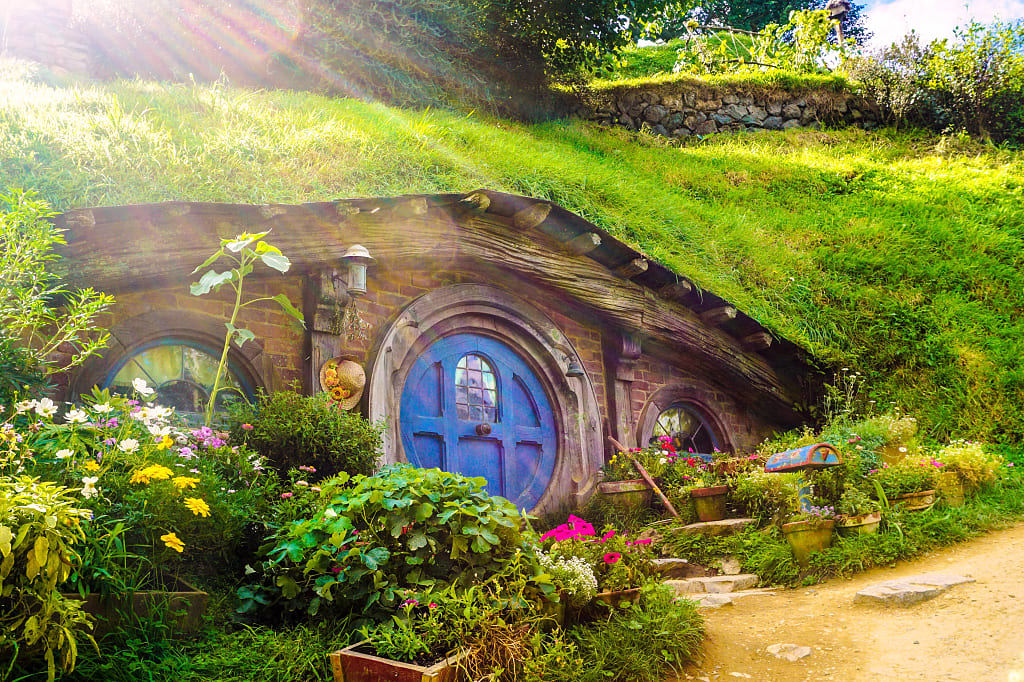 The magical Hobbiton in The Shire in Matama, New Zealand.