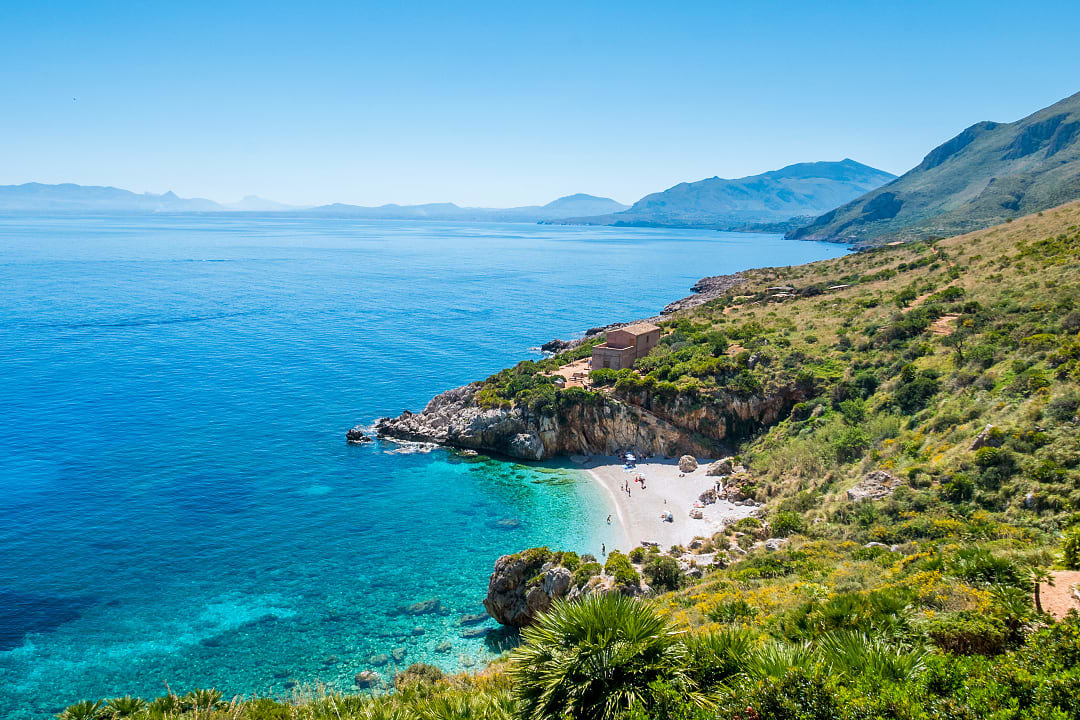 Cala Tonnarella dell'Uzzo beach in the Province of Trapani, Sicily