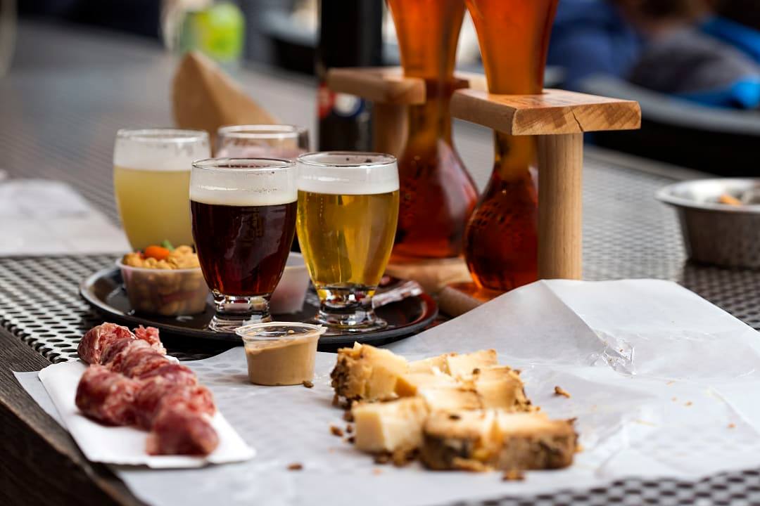 Belgian beers paired with local cheese and charcuterie.