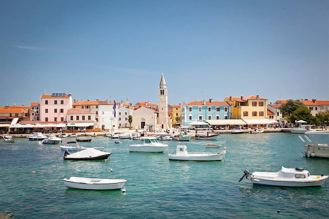 Fishing boats at Frazana Harbor in Istria, Croatia