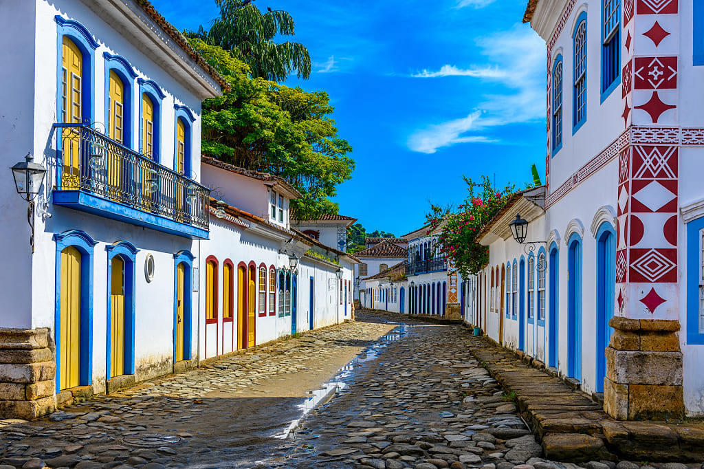 Colonial streets in Paraty, Brazil