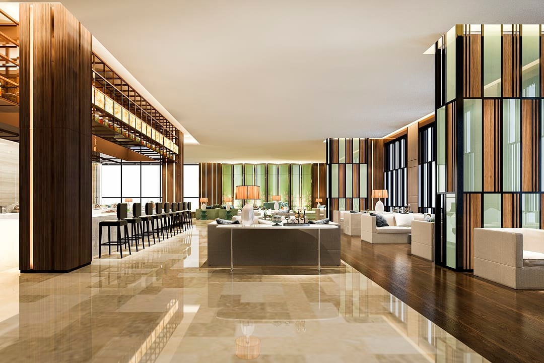 Luxury hotel lounge in Japan