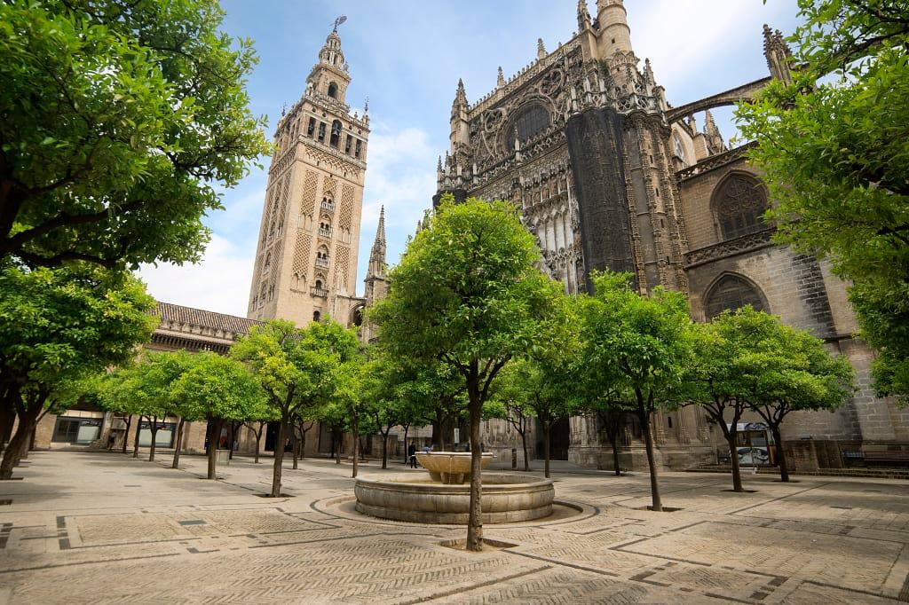 The Patio de los Naranjos at Seville's cathedral, Santa Maria de la Sede.  Photo © Tourismo Andaluz