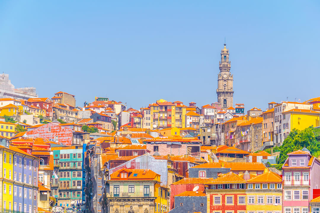 Colorful building in Porto, Portugal