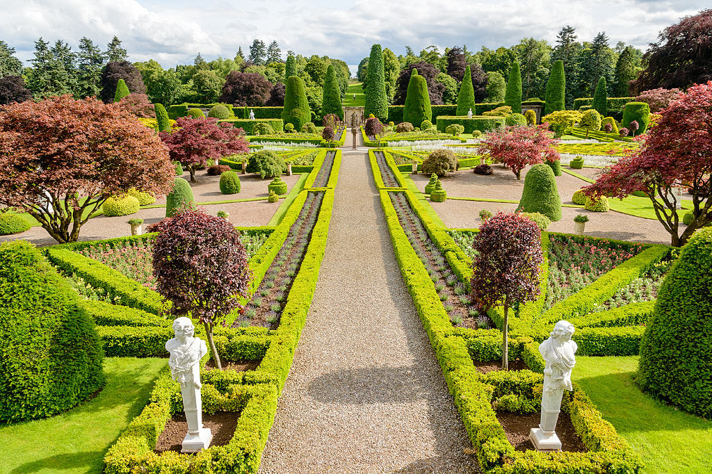 Gardens at Drummond Castle in Perthshire, Scotland