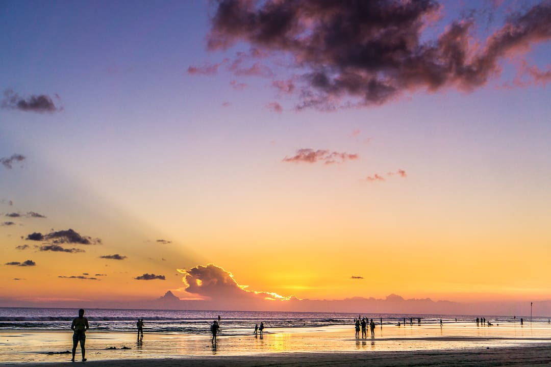 Beautiful sunset at a beach in Seminyak, Bali. 