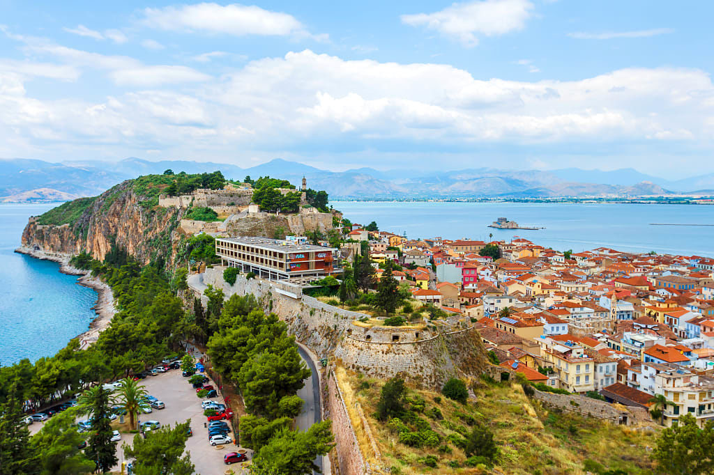 Aerial view of Nafplio city in Greece
