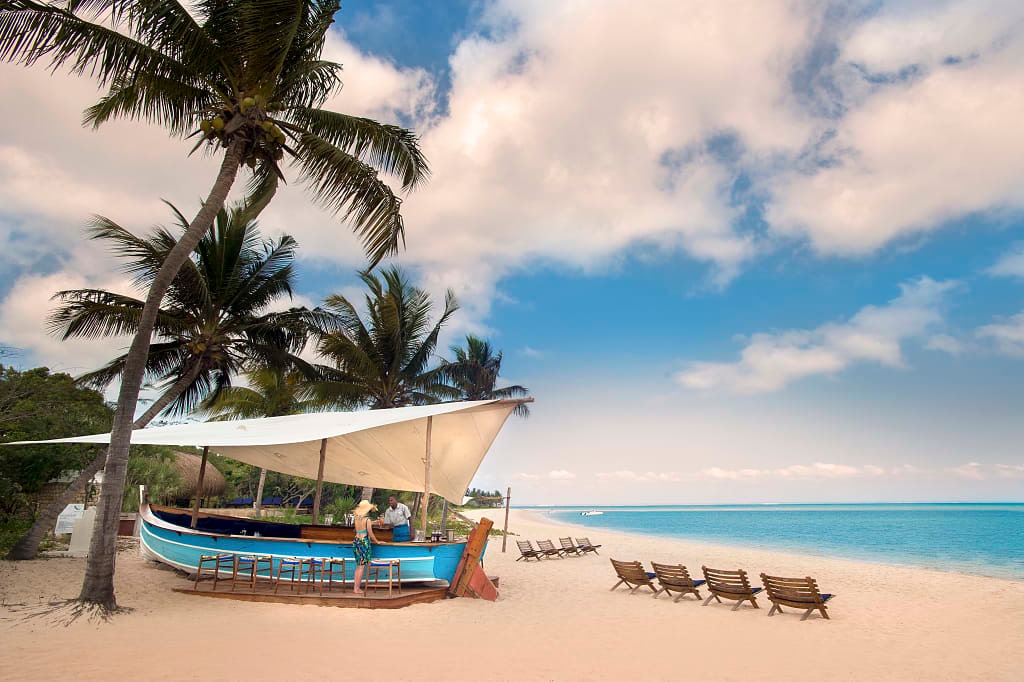 Dhow beach bar on Benguerra Island in the Bazaruto Archipelago of Mozambique