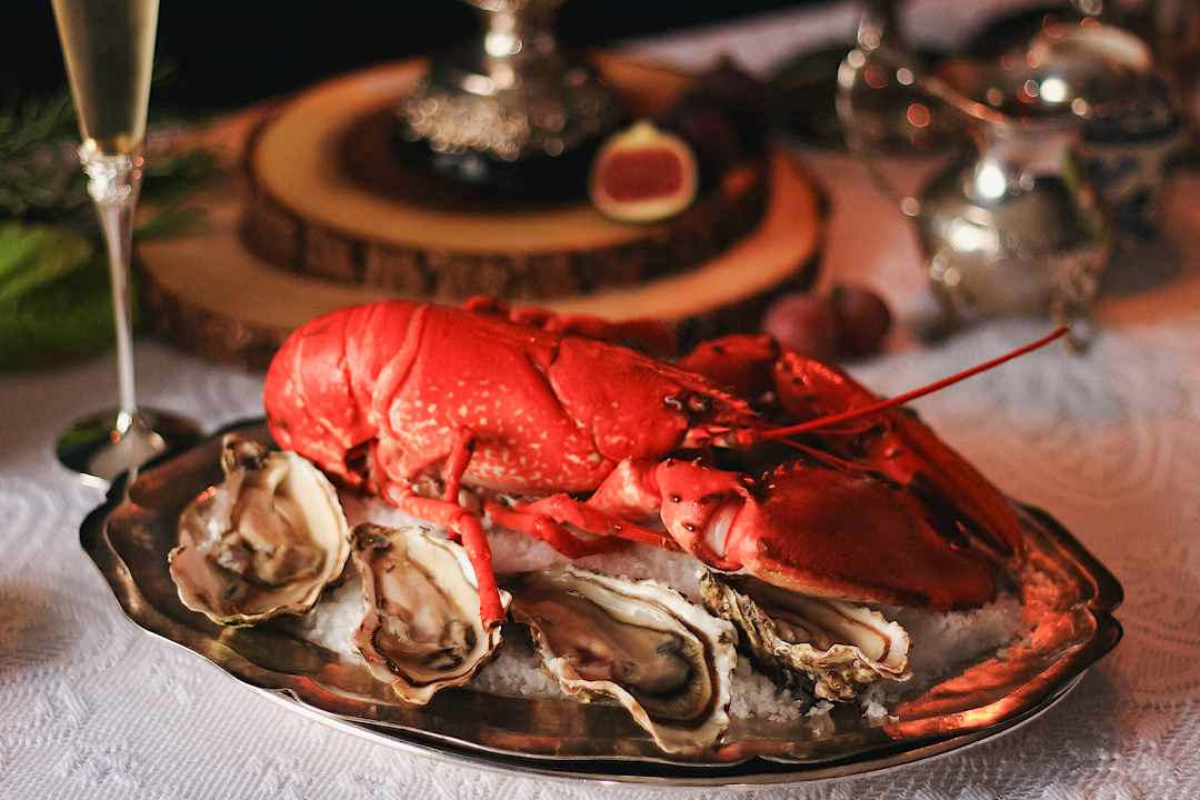 Lobster and oyster meal, Ireland. 