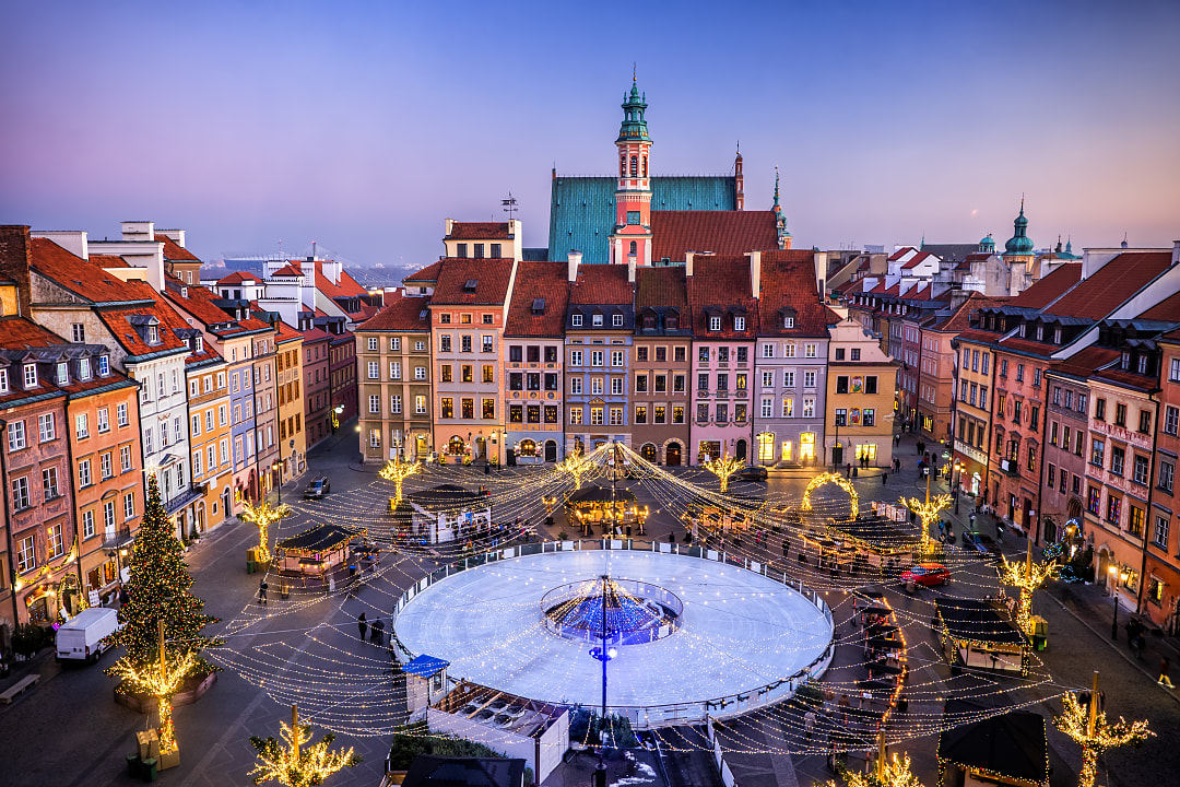 Christmas market in Warsaw, Poland