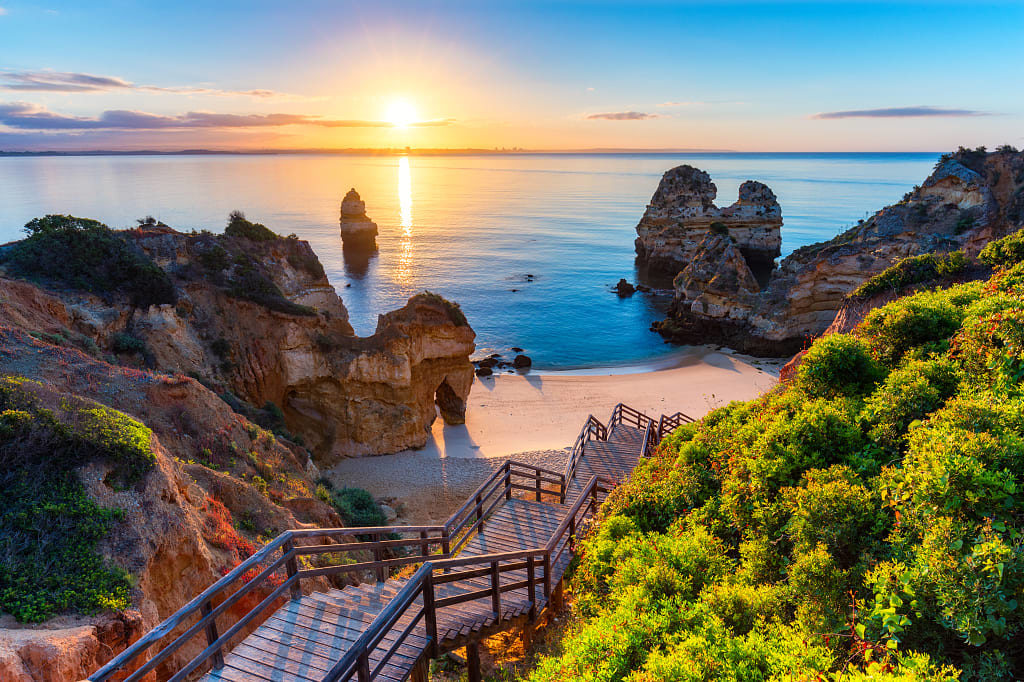 Praia do Camilo beach in Lagos, Portugal