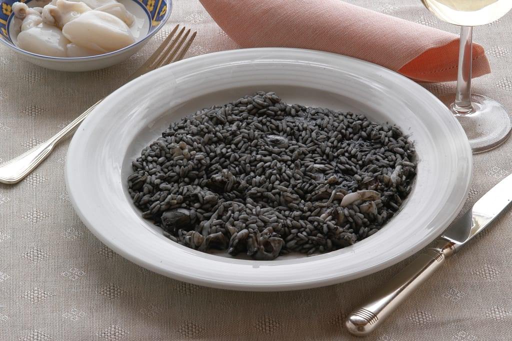 Risotto al Nero di Sepia, squid ink risotto