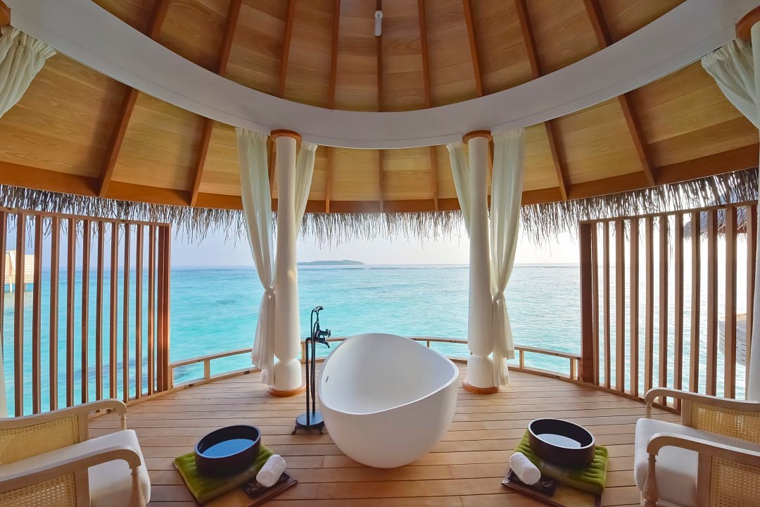 Open-air spa with ocean views invites calm, luxury, and relaxation.