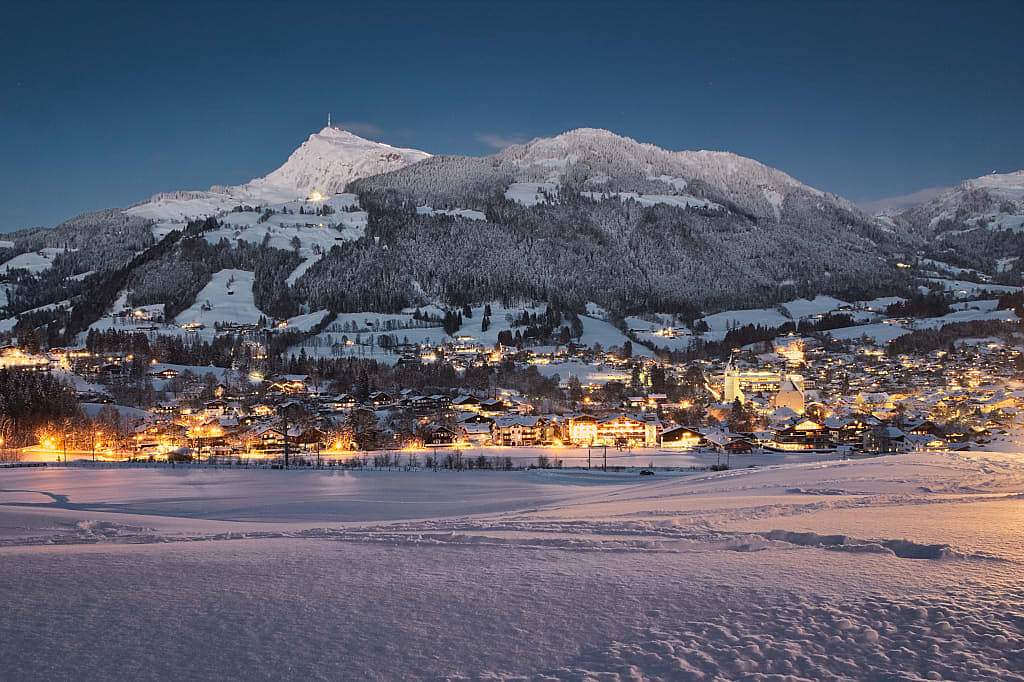 Winter in alpine town of Kitzbühel, Austria