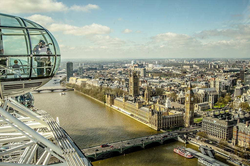 The London Eye with a view of the city