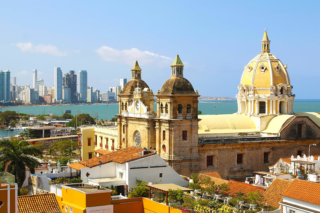 Historical center in Cartagena, Colombia. 