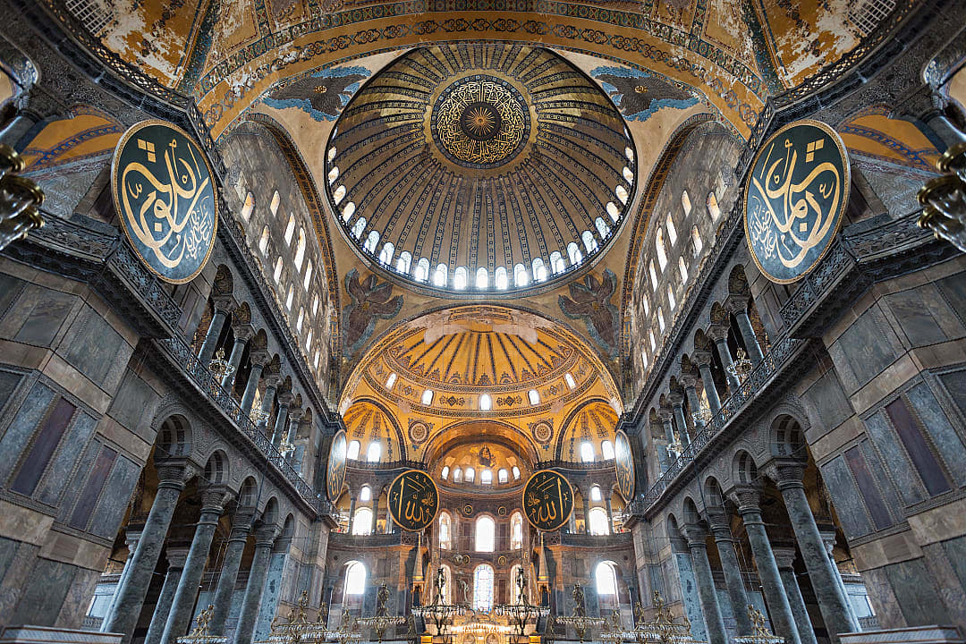 Hagia Sophia interior in Istanbul, Turkey