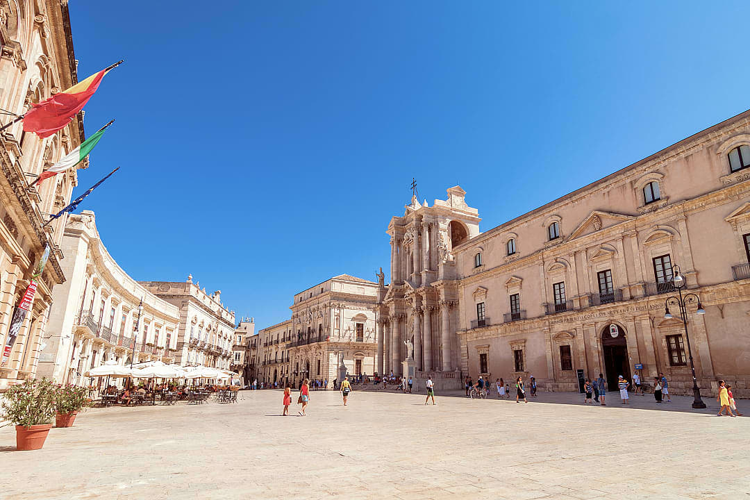 Baroque architecture of Piazza del Duomo in Ortigia, Syracuse