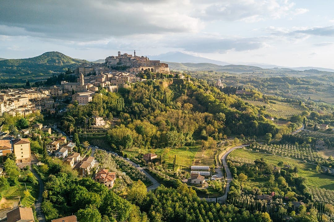 Montepulicano and the Tuscan country side in Italy