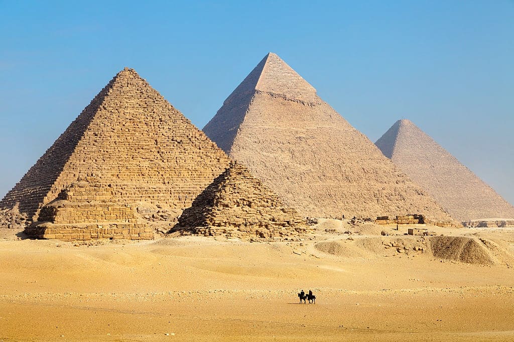 View of the Pyramids near Cairo, Egypt