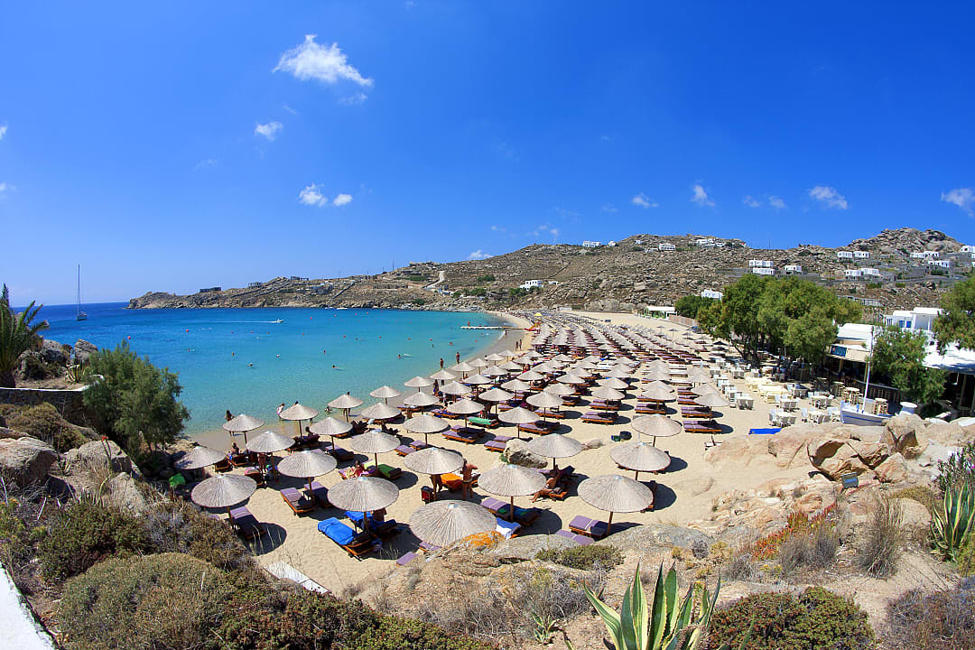 Super Paradise Beach on Mykonos island, Greece