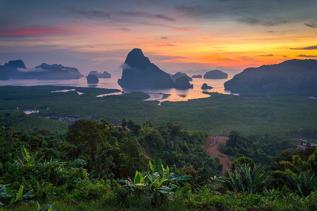 Phang Nga Bay frm Samed Nang Chee viewpoint in Thailand