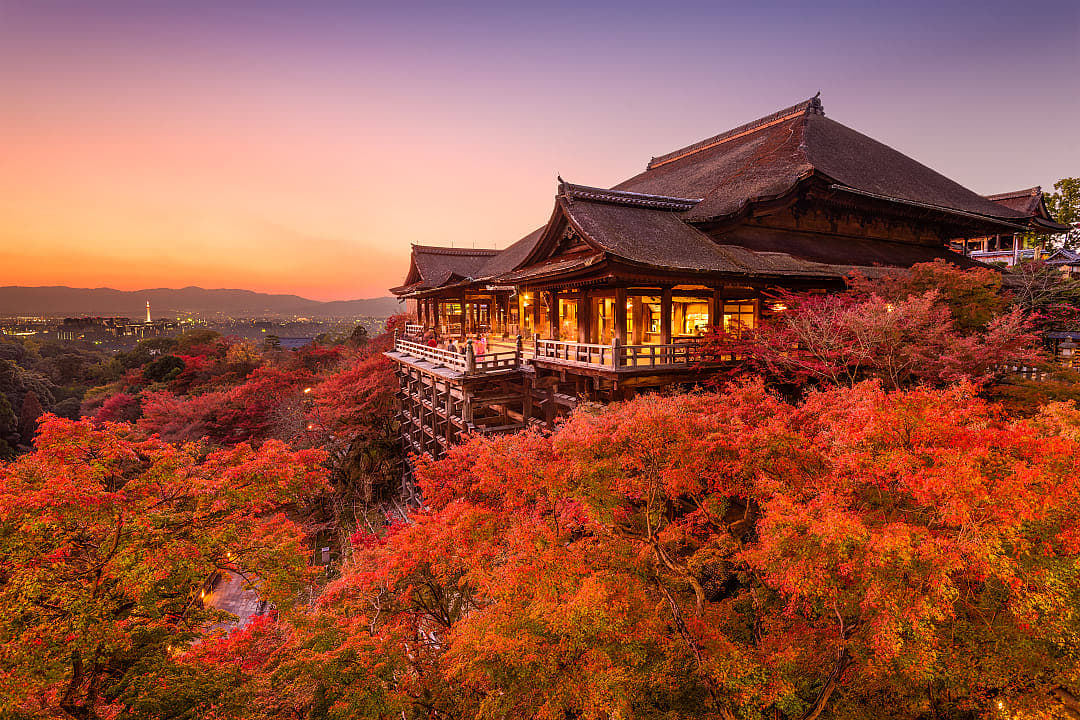 Kiyomizu-dera Temple during autumn season in Kyoto, Japan