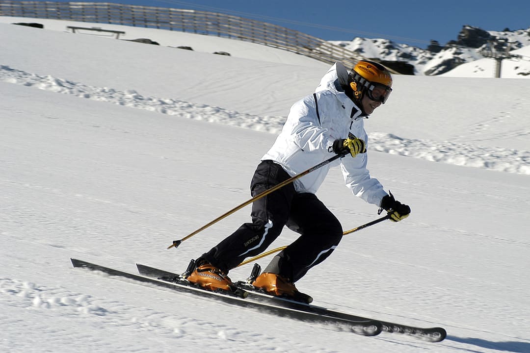 Skier on the slopes of the Sierra Nevada