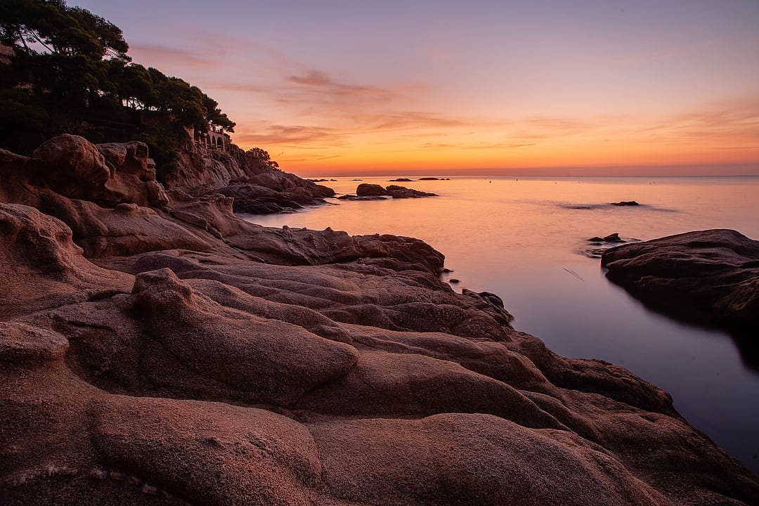 Platja d'Aro at sunset in Costa Brava, Spain