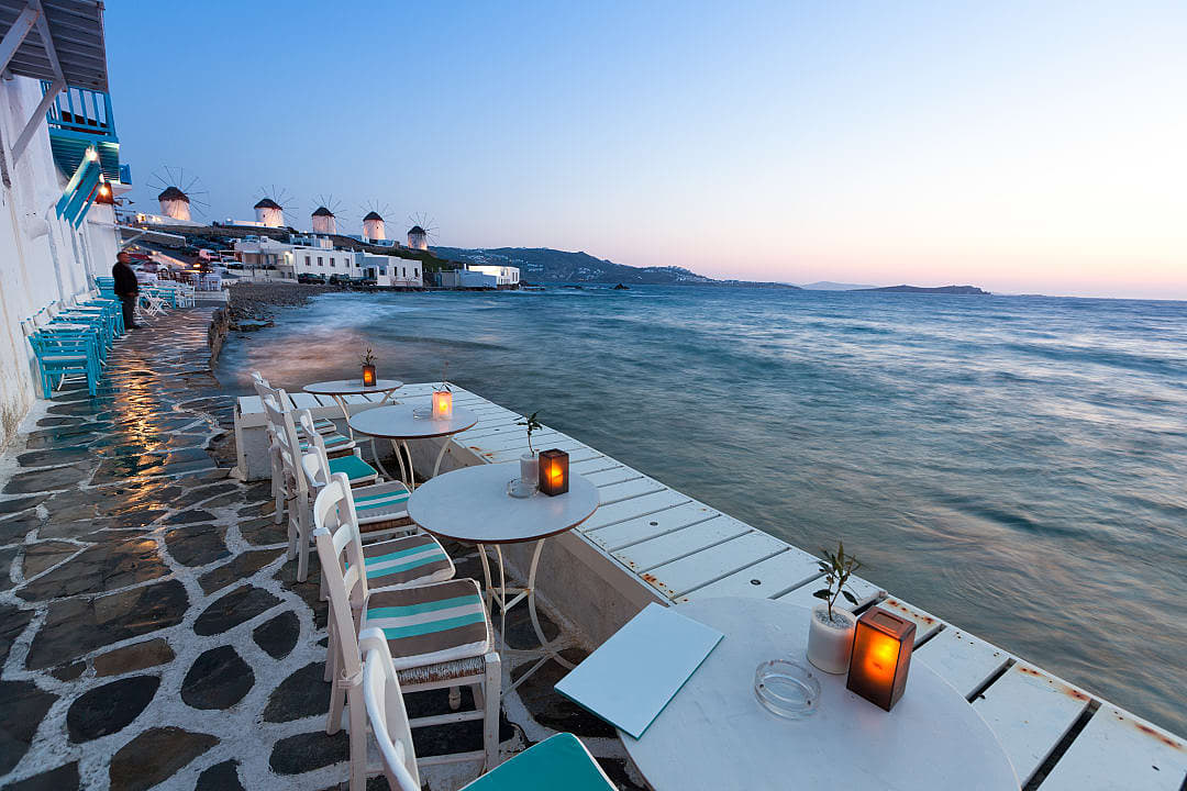 Beach bar in Mykonos.