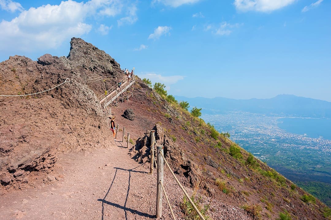 Trail on Mount Vesuvius on the Gulf of Naples in Campania, Italy