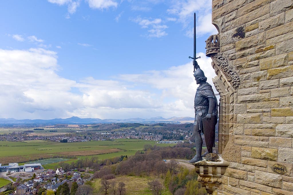 William Wallace statue at The National Monument in Stirling, Scotland