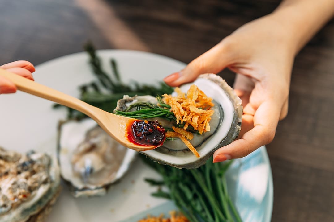 Seafood appetizers served at a restaurant in Thailand