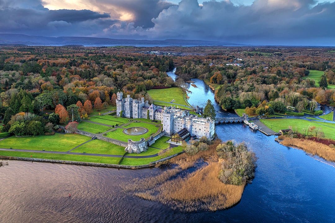 Ashford castle and gardens in County Mayo, Ireland