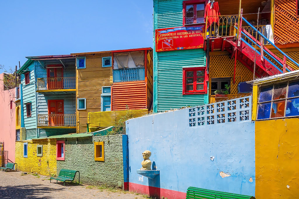 Colorful houses of La Boca area in Buenos Aires, Argentina