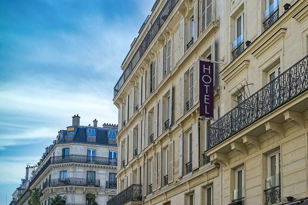 The facade of the Paris Haussmann hotel.