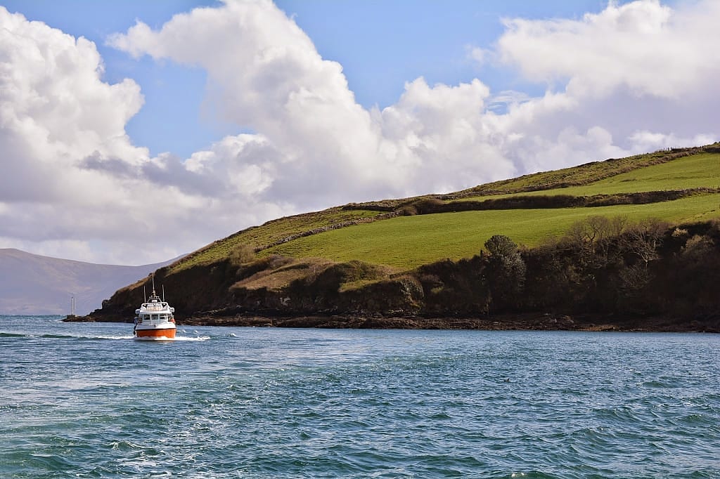 Excursion boat in the Irish Sea, Ireland