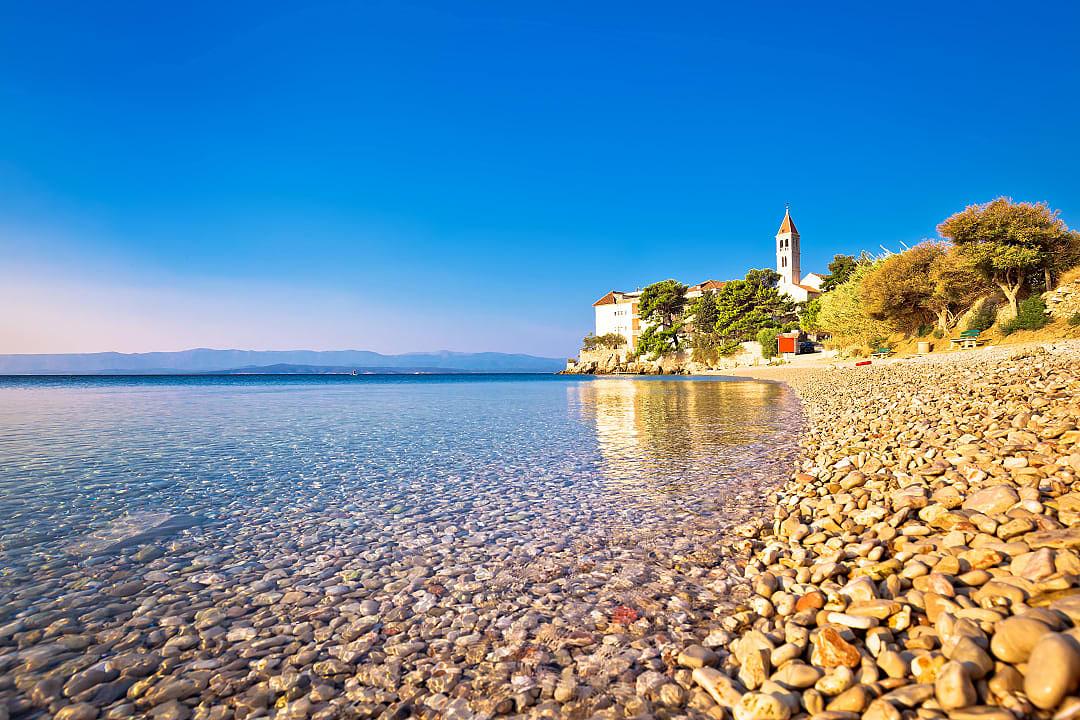 Pebble beach in Bol, Island of Brac, Dalmatia, Croatia