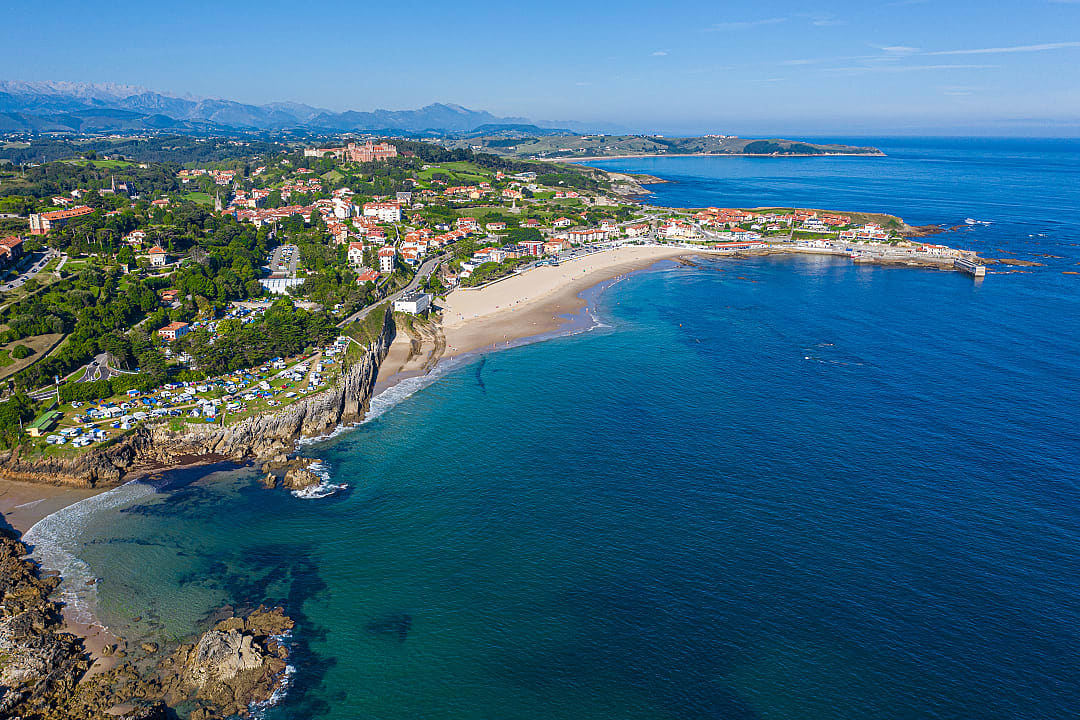 Coastal town of Comillas in Cantabria, Spain