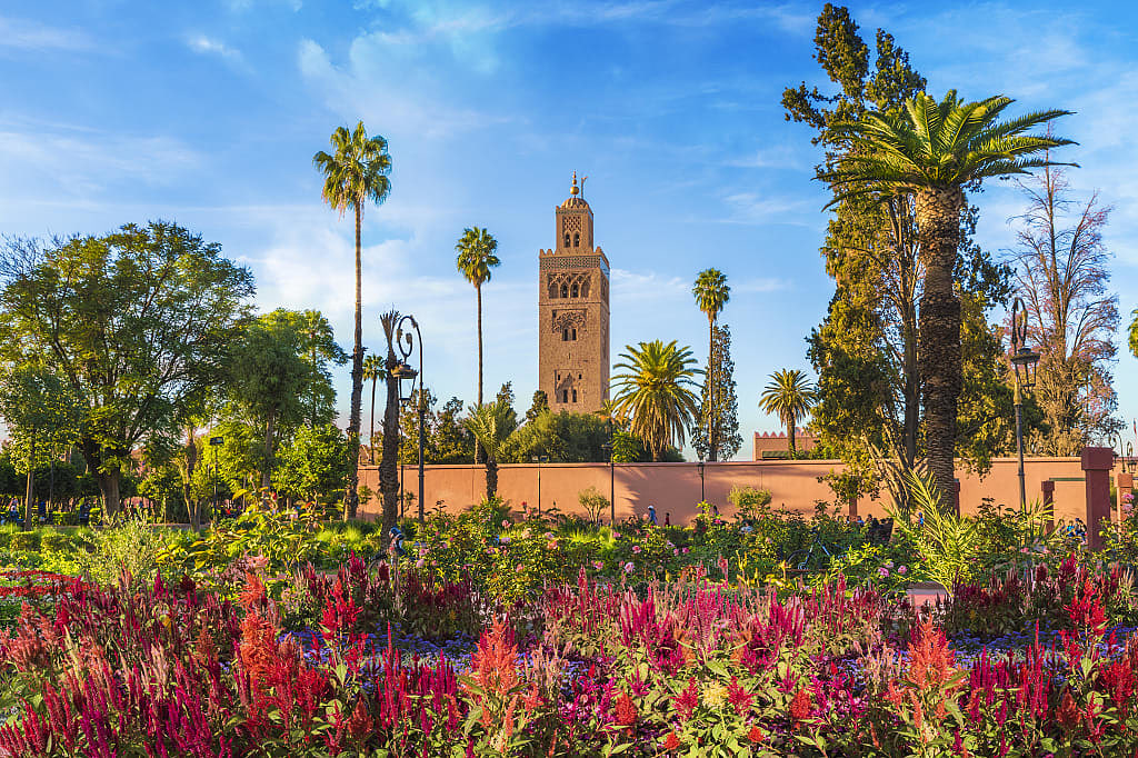 Koutoubia Gardens and Mosque, Marrakech, Morocco