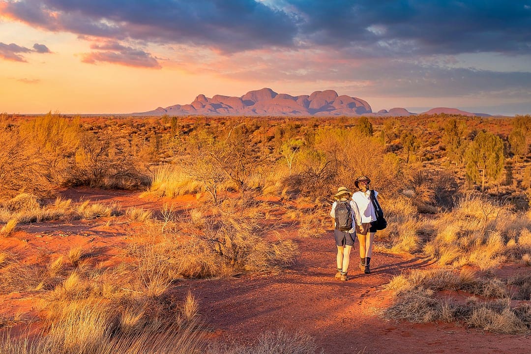 Hikers enjoying the incredible natural wonders of the Australian Outback.