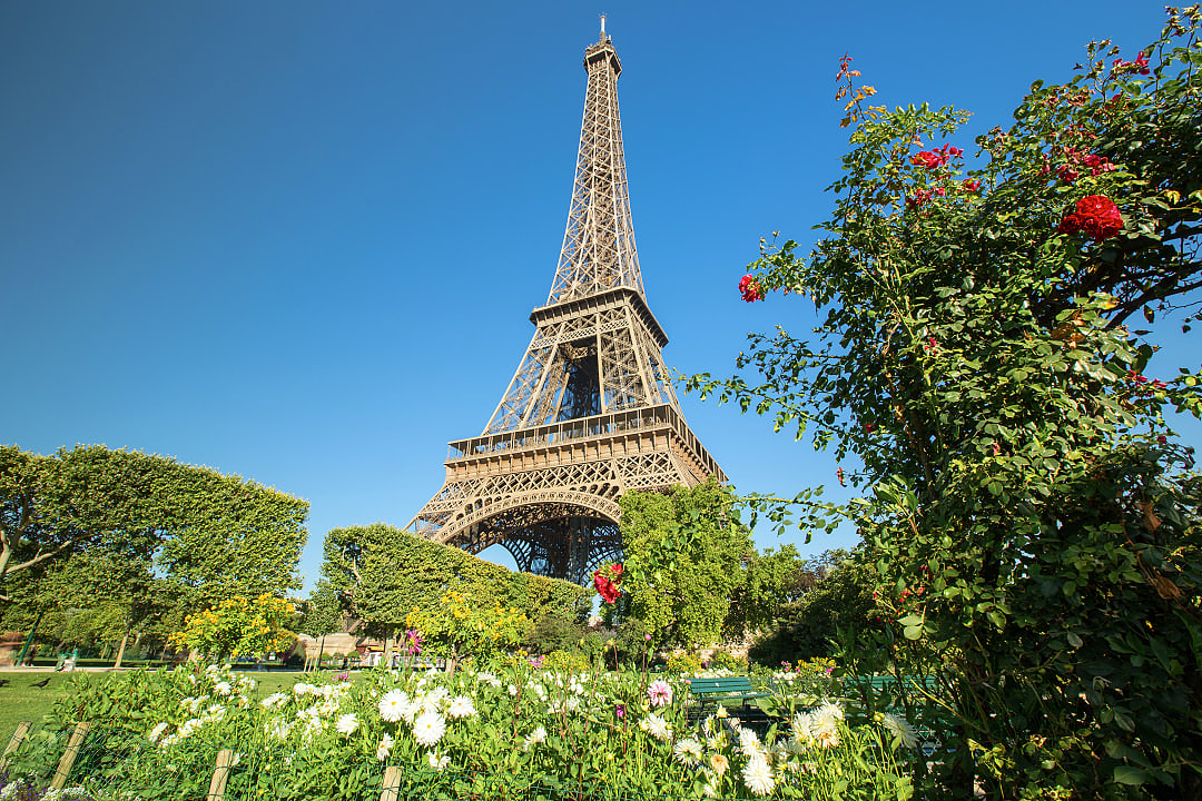 World-famous Eiffel tower in Paris, France