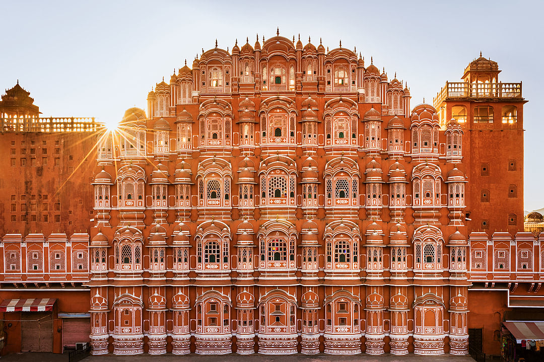 Honeycombed windows of the Hawa Mahal in Jaipur, India